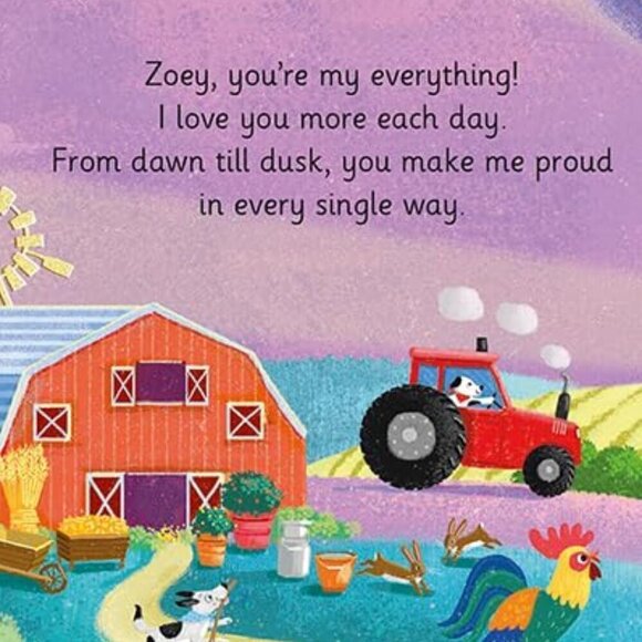Zoey I Love You, a Bushel and a Peck!: A Sweet Personalized Book for Kids - Picture 3 of 3